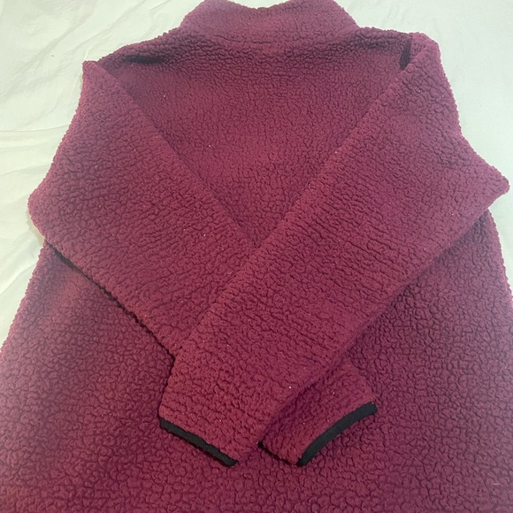 PINK Victoria's Secret Burgundy Sherpa Jacket - Picture 5 of 5
